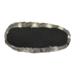 TV slippers made of sheep's wool checkered
