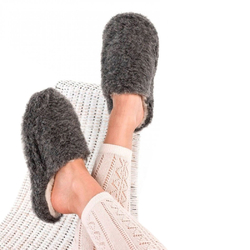 Barefoot TV papuče Big Foot z ovčej vlny tmavo šedá / Uzdravujú a zahrievajú - kopie