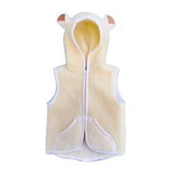 Children's vest with hood made of sheep's wool Children's vest with hood made of sheep's wool