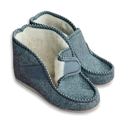 Filcové kotníkové bačkory s ovčí vlnou nízké šedá / Příjemně hřejí a prokrvují