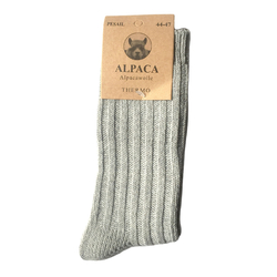 Klassische Socken Lukas aus Lama-Alpaka-Wolle Hellgrau / Hält warm und fördert die Blutzirkulation Klassische Socken Lukas aus Lama-Alpaka-Wolle Hellgrau / Hält warm und fördert die Blutzirkulation