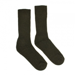 Socken Sibirier aus Schafswolle Grün - Loser Saum / Hält warm und zirkuliert das Blut