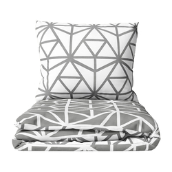 Cotton zippered bedding White & Grey geometric shapes / Comfort for every night
