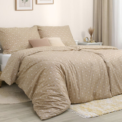 Cotton zippered bedding White Lines on Brown / Comfort for every night