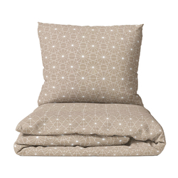 Cotton zippered bedding White Lines on Brown / Comfort for every night