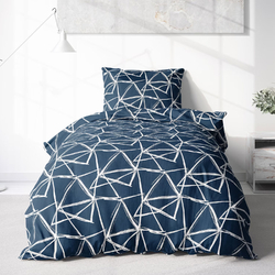 Cotton zippered bedding White Triangles on Blue / Comfort for every night