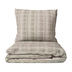 Cotton zippered bedding Brown-Beige Stripes / Comfort for every night