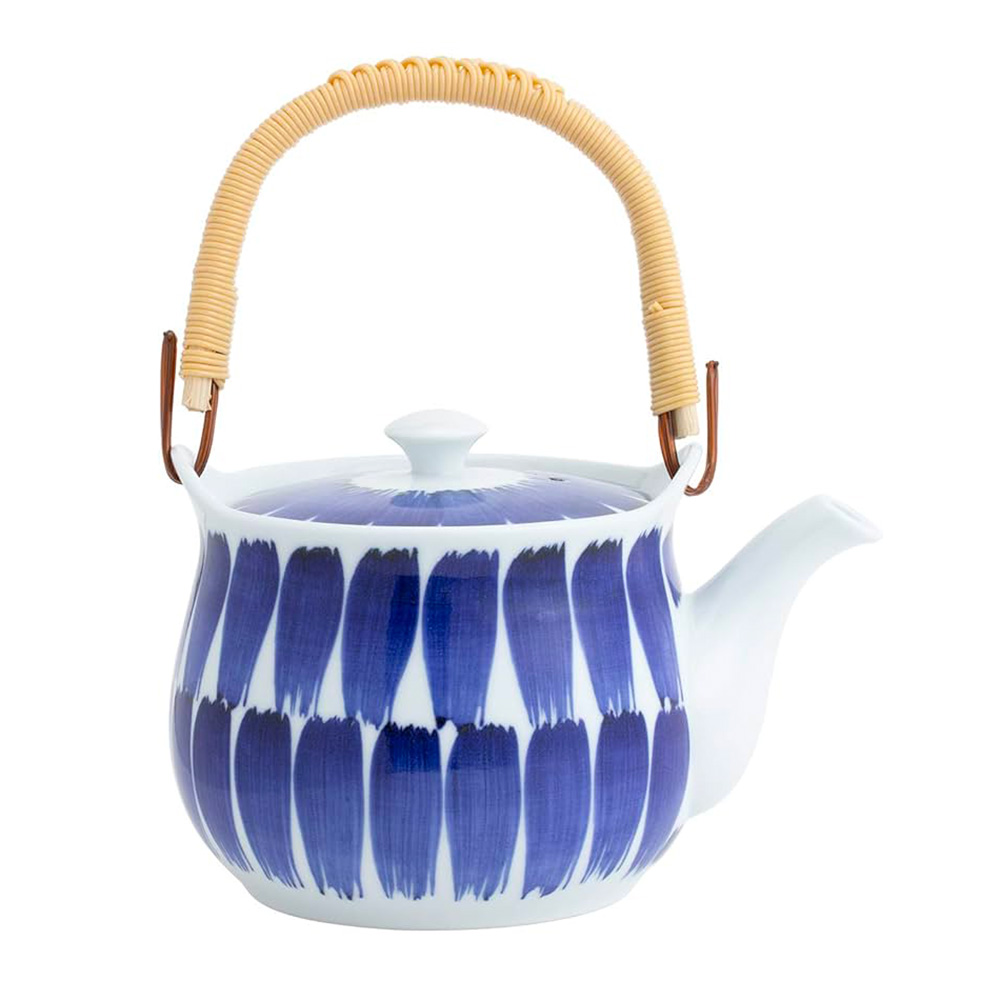 Ručně malovaná tradiční japonská porcelánová konvička s vrchním uchem 600 ml
