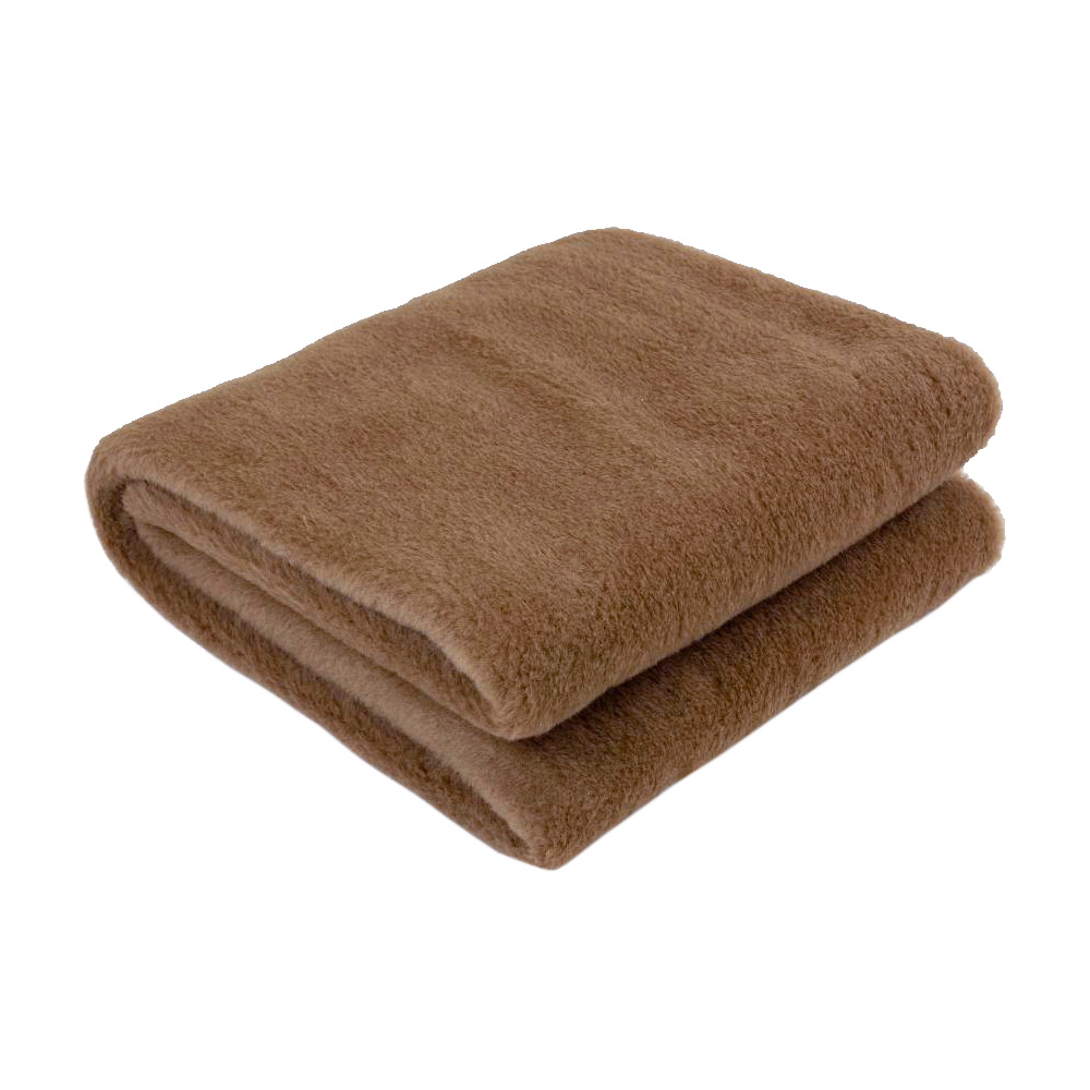 Blanket of camel and sheep wool single layer (one side) brown / Improves sleep quality