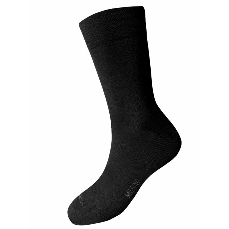 Tenké ponožky Merux z Merino vlny černá / Komfort a elegance pro každý den