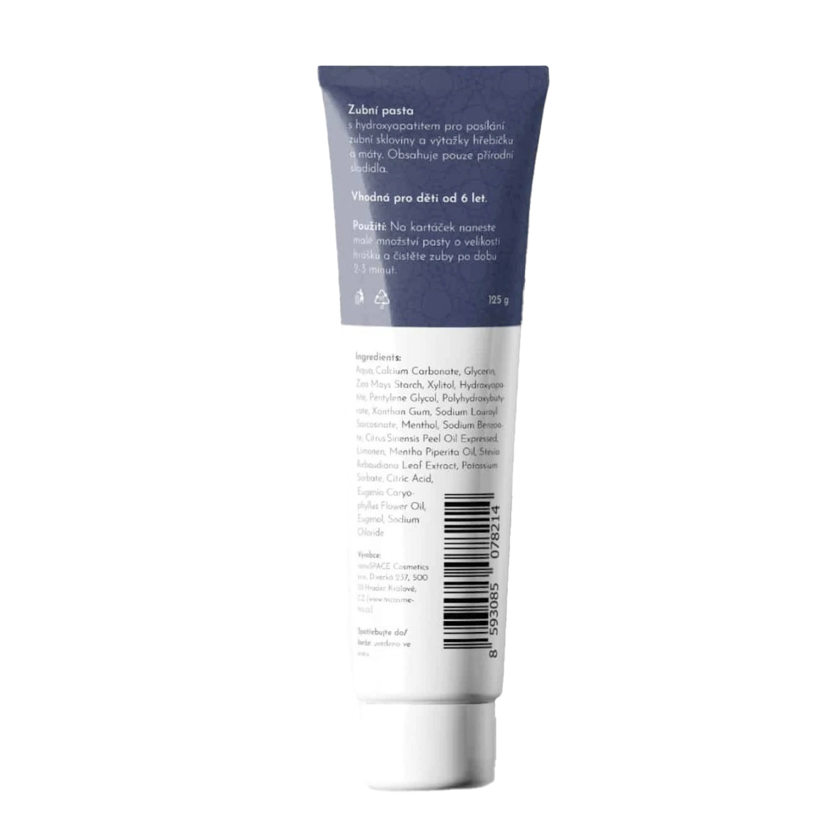 Vegan natural whitening toothpaste 125 ml / Supports tooth enamel remineralization