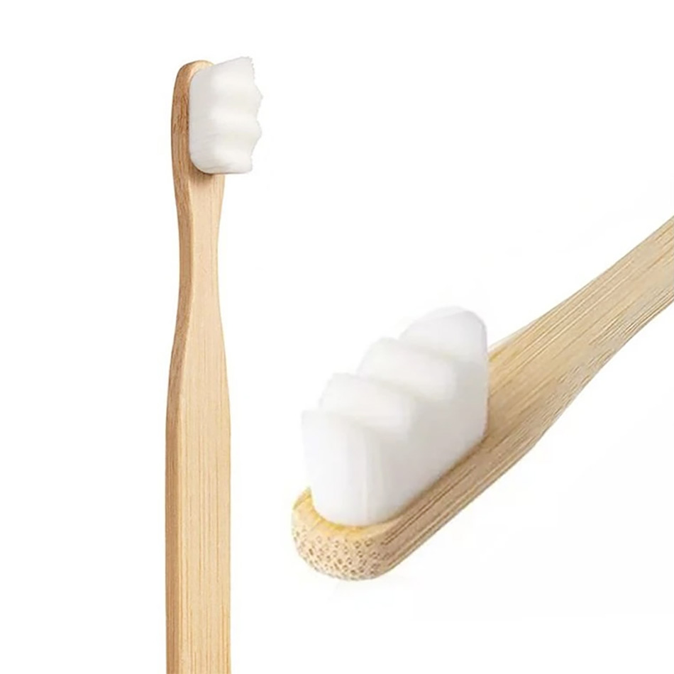 Ultra-soft toothbrush Eco Bamboo white / Cleans teeth thoroughly